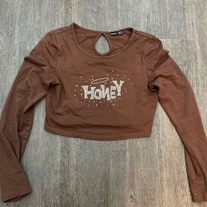 Brown long sleeve top